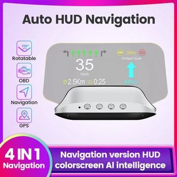 C3 Автоматична навигация HUD Авто Централен дисплей, Цифров Проектор скорост сот Обновена версия на OBD2 Температура на масло, Налягане на Турбо