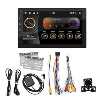 Радио Carplay 7-Инчов Радио Android Auto, 2 + 32G 7-Инчов Сензорно радио с тъчскрийн, Bluetooth, FM-приемник, Фотоапарат, Slr връзка, GPS