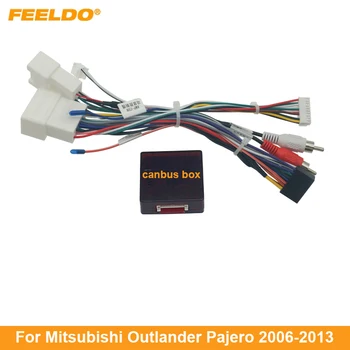 Авто 16-пинов аудио теглене на кабели FEELDO с предавателна Canbus за инсталиране на стерео системи на Mitsubishi Pajero, Outlander с кабелен адаптер