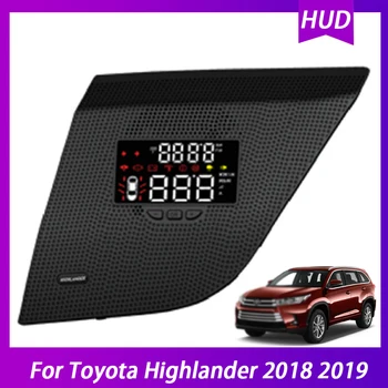 За Toyota Highlander 2018 2019 Точков електронен HUD дисплей OBD Бордови компютър, проектор за измерване на скоростта върху предното стъкло
